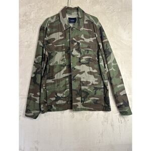 NWOT Lucky Brand‎ Men's Large Shirt Jacket Extra Green Camo Military Outdoor